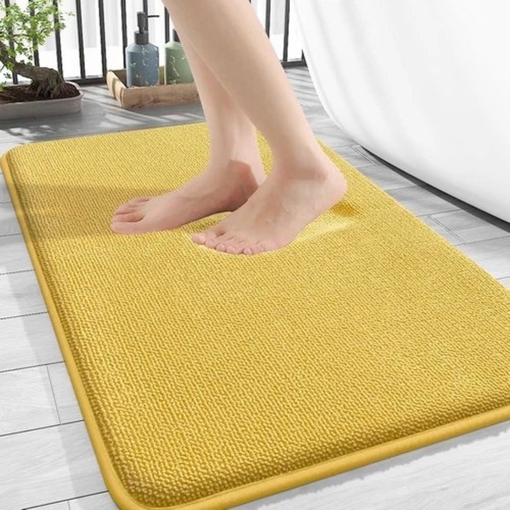 Cloud Fairway Memory Foam Bath Mat Yellow 17x24 Non-Slip Absorbent Rug NEW